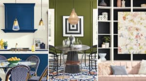 featured image showing three colorful interiors by Sherwin Williams