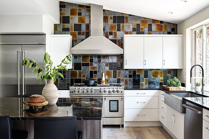 featured image showing a redesigned kitchen that features a tiled wall