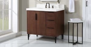featured image showing Fairmont Designs award winning Grand Central vanity collection