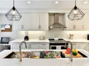 Featured image showing a modern kitchen with a Mila Infinity Workstation flush-mount sink